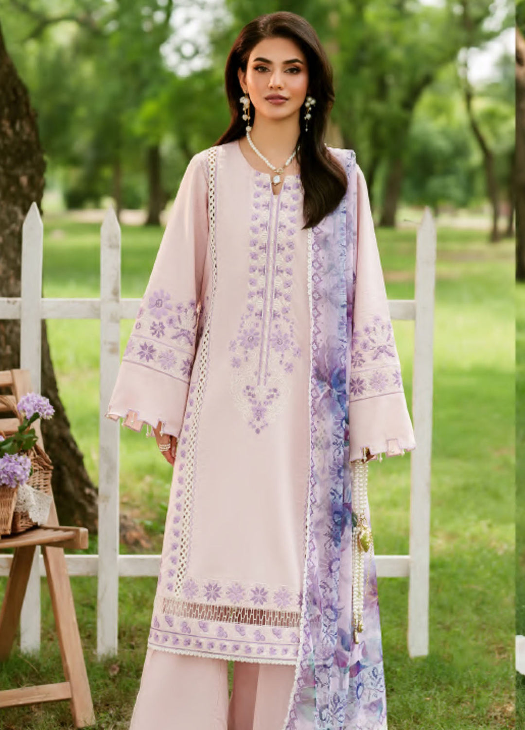 Eden by Asifa Nabeel Embroidered Cambric Suits Unstitched 3 Piece AN25ED ECC-08 Elysian Petals - Winter Collection