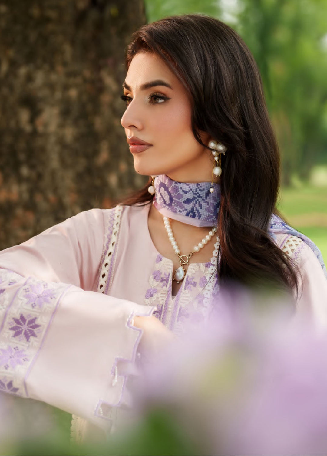 Eden by Asifa Nabeel Embroidered Cambric Suits Unstitched 3 Piece AN25ED ECC-08 Elysian Petals - Winter Collection