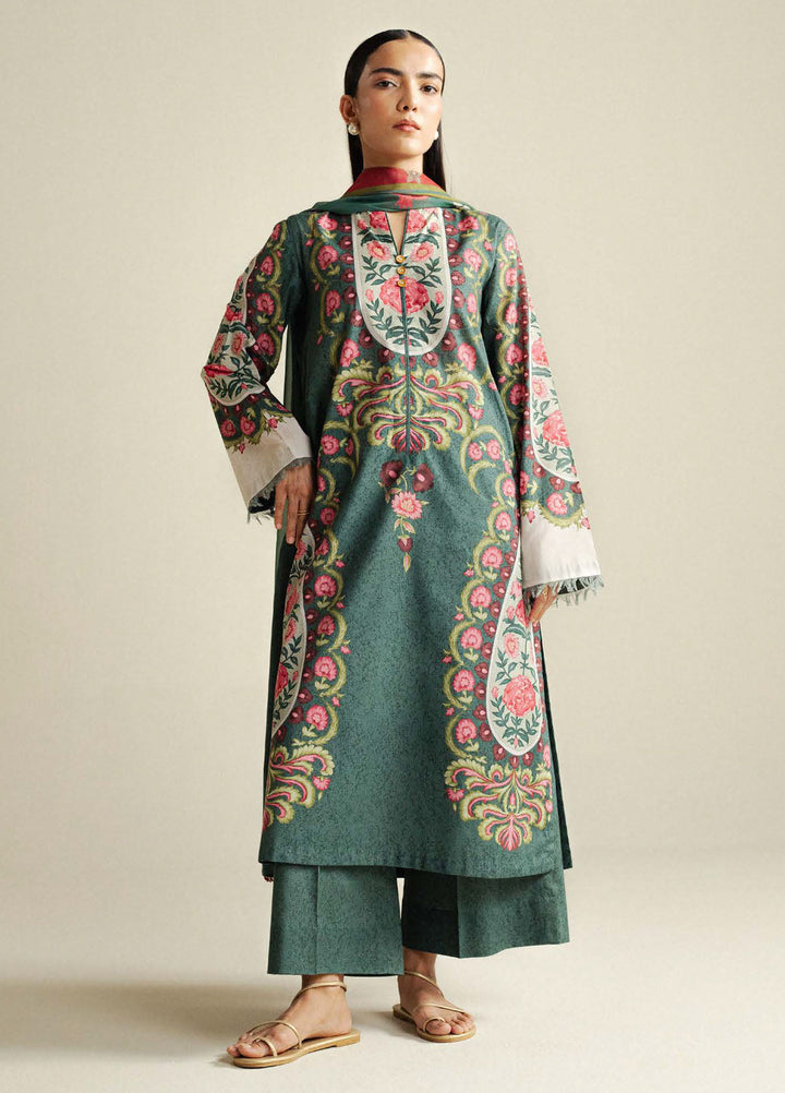 Coco by Zara Shahjahan Printed Cambric Suits Unstitched 3 Piece CZS25PU D-09 A Sol - Winter Collection