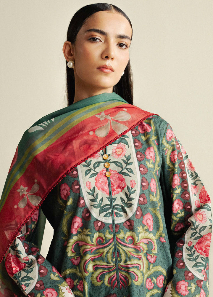 Coco by Zara Shahjahan Printed Cambric Suits Unstitched 3 Piece CZS25PU D-09 A Sol - Winter Collection