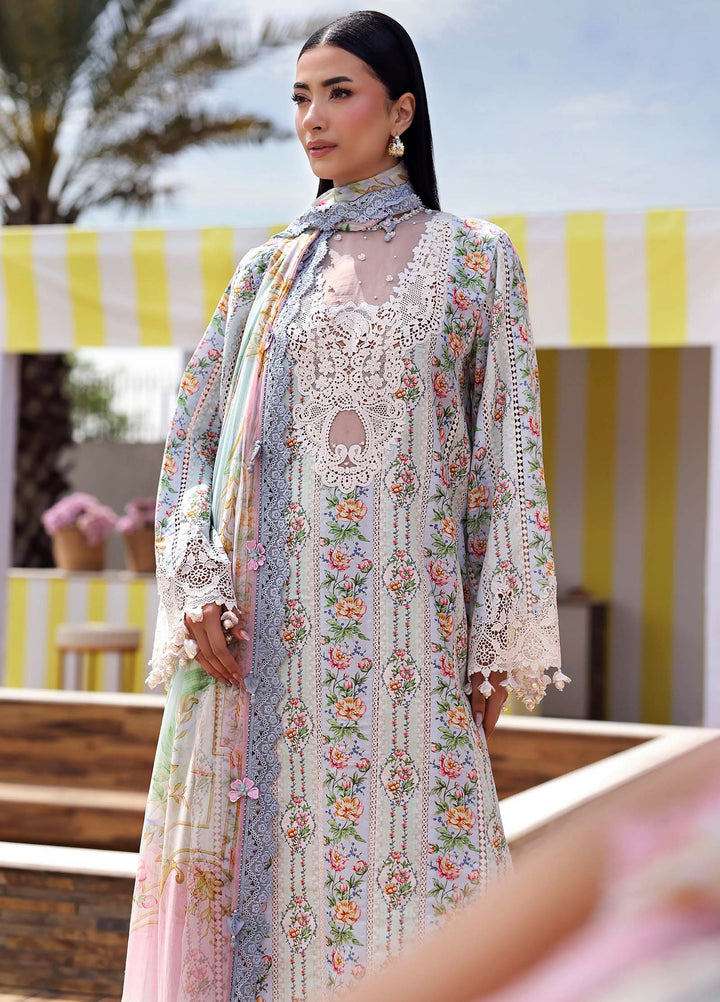 M Prints by Maria B Unstitched Printed Lawn 3 Piece Suit MB26UME 10B - Eid Collection