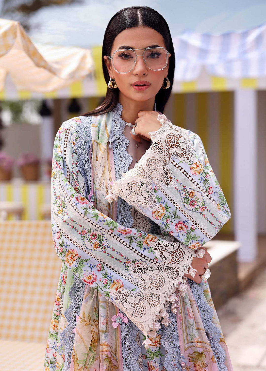 M Prints by Maria B Unstitched Printed Lawn 3 Piece Suit MB26UME 10B - Eid Collection