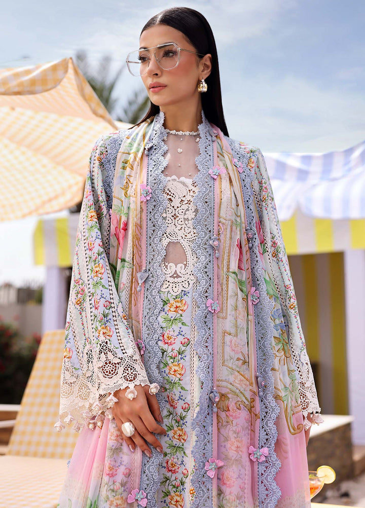 M Prints by Maria B Unstitched Printed Lawn 3 Piece Suit MB26UME 10B - Eid Collection