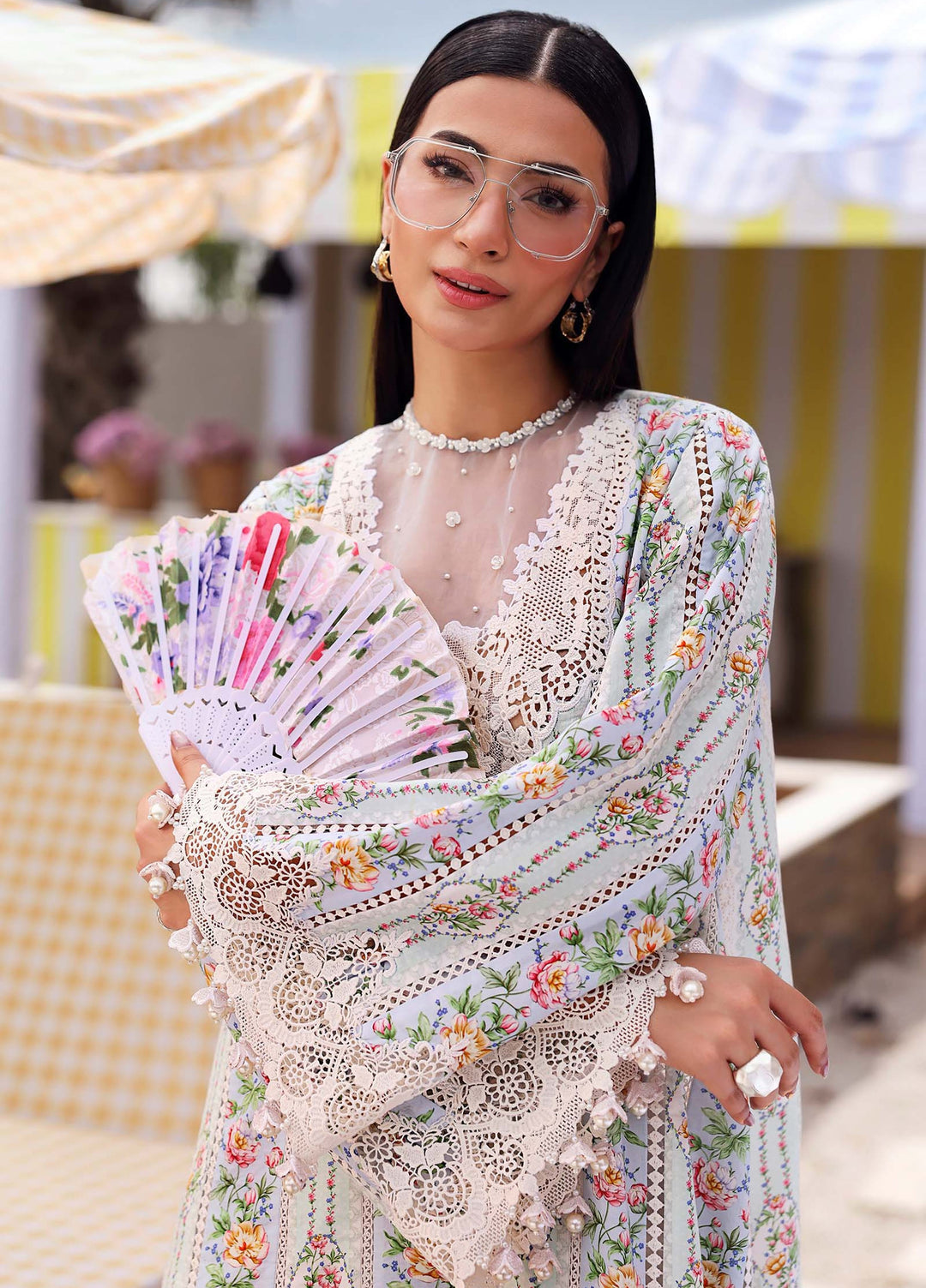 M Prints by Maria B Unstitched Printed Lawn 3 Piece Suit MB26UME 10B - Eid Collection