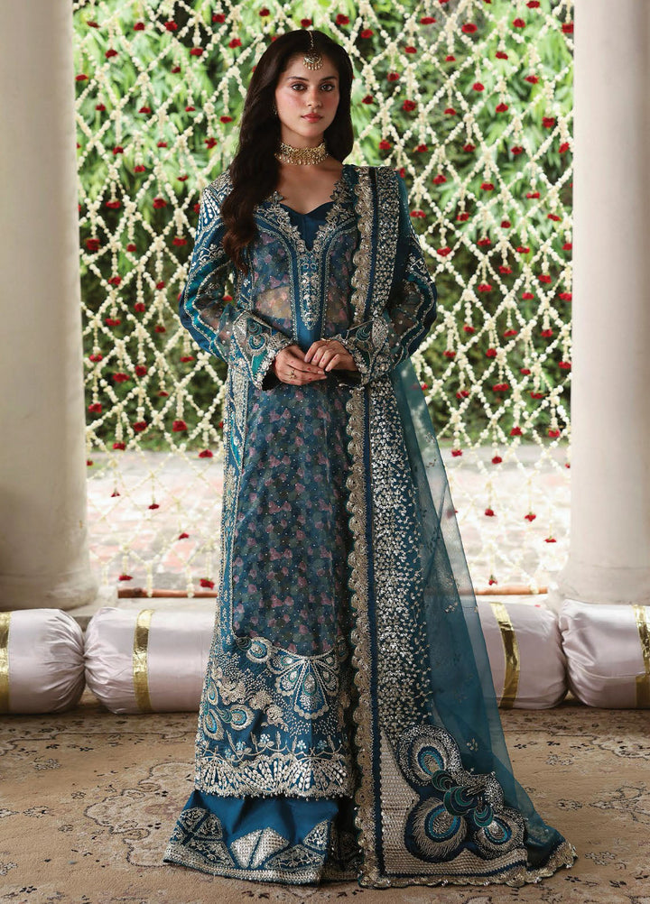 Afrozeh Embroidered Organza Suits Unstitched 3 Piece AF25SA D-10 Sitara - Wedding Collection