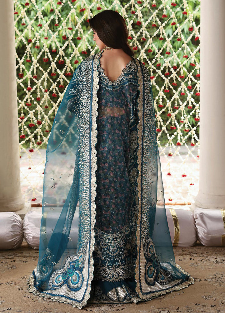 Afrozeh Embroidered Organza Suits Unstitched 3 Piece AF25SA D-10 Sitara - Wedding Collection