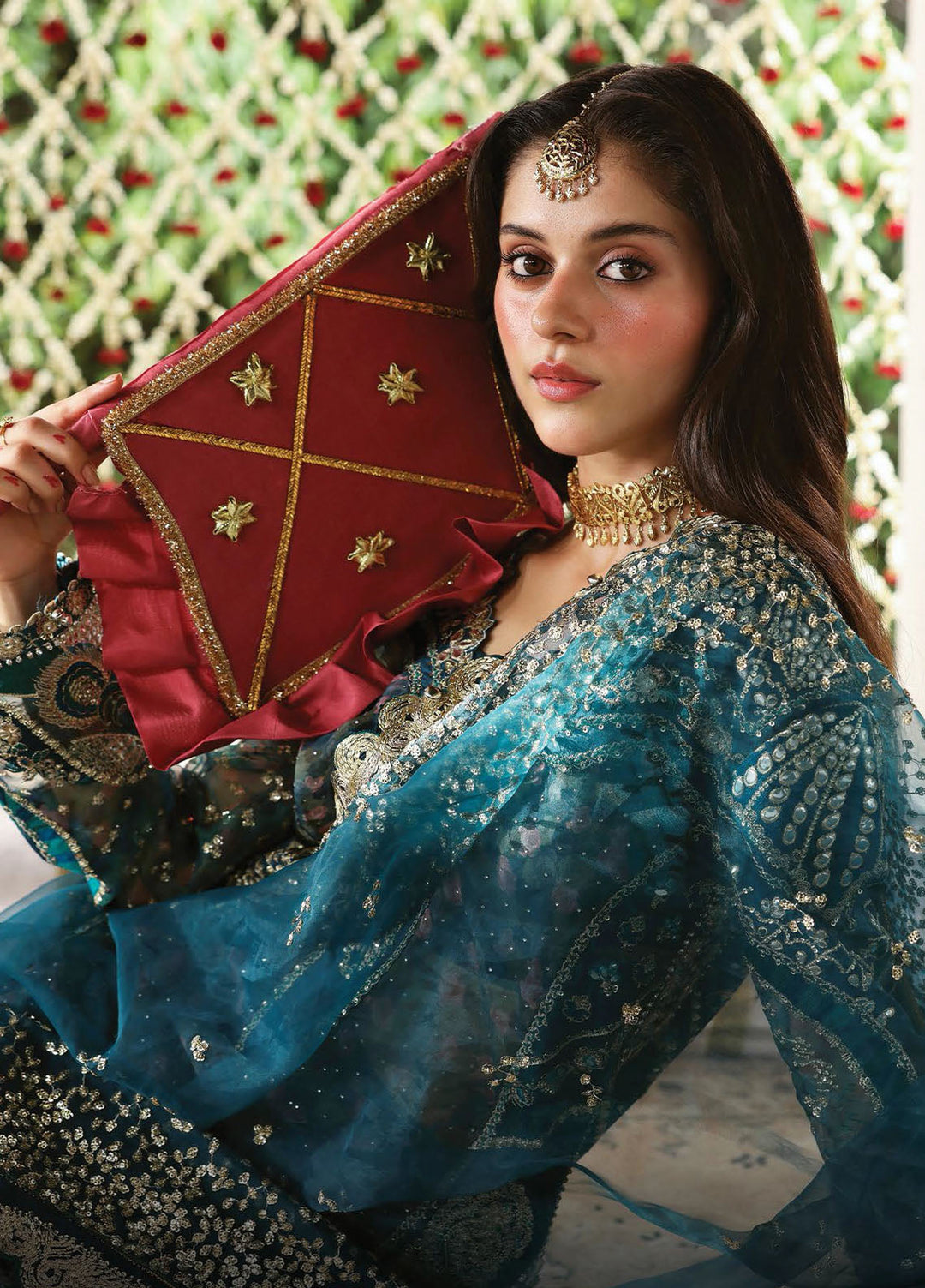 Afrozeh Embroidered Organza Suits Unstitched 3 Piece AF25SA D-10 Sitara - Wedding Collection
