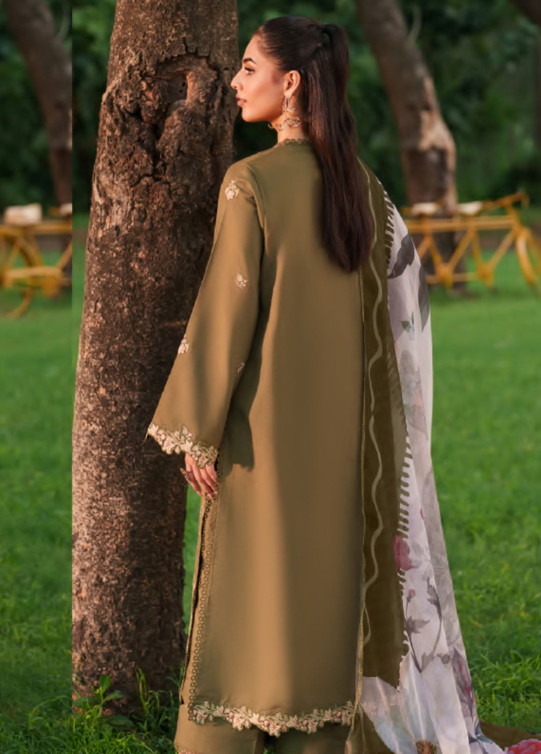 Eden by Asifa Nabeel Embroidered Cambric Suits Unstitched 3 Piece AN25ED D-10 Gardenia Grace - Winter Collection