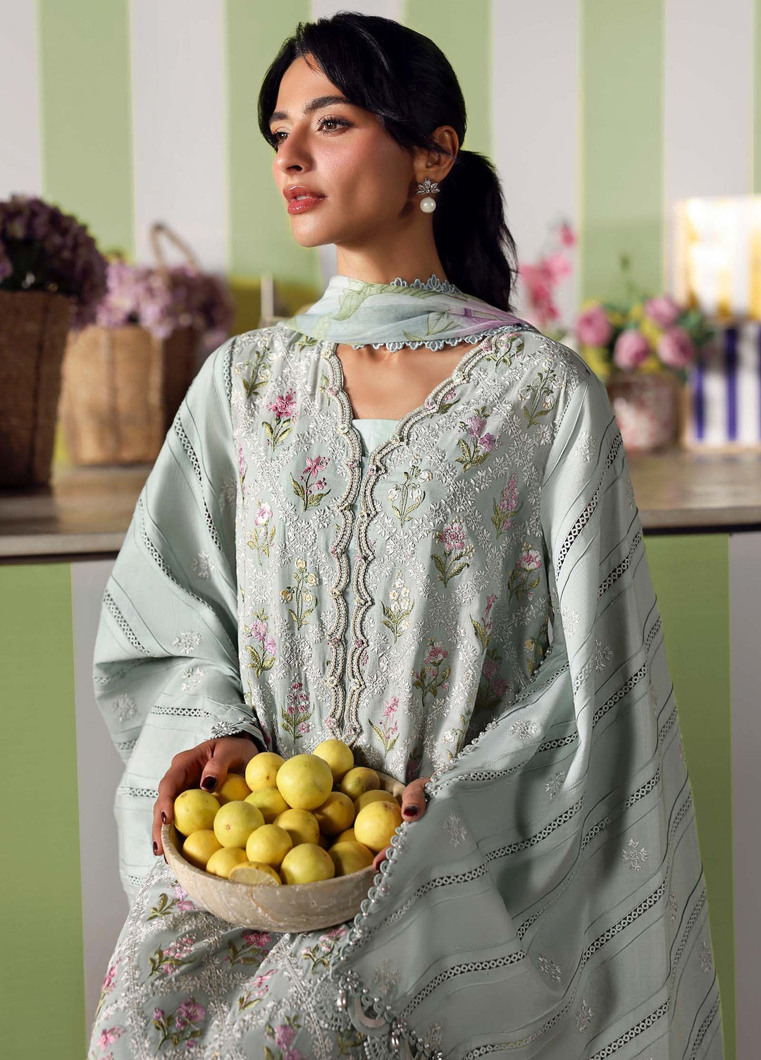 M Prints by Maria B Unstitched Embroidered Lawn 3 Piece Suit MB26UME 1B - Eid Collection