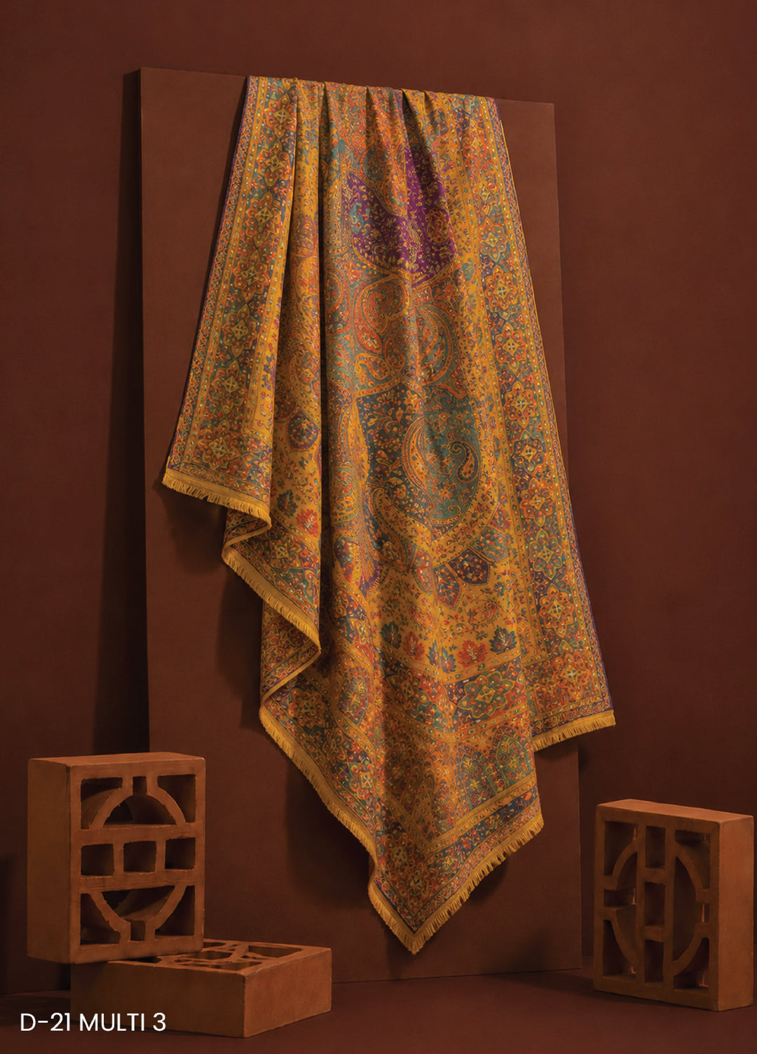 Sanaulla Exclusive Range RTW Printed Woven Shawl Suit D-21 MULTI 3 - Winter Collection