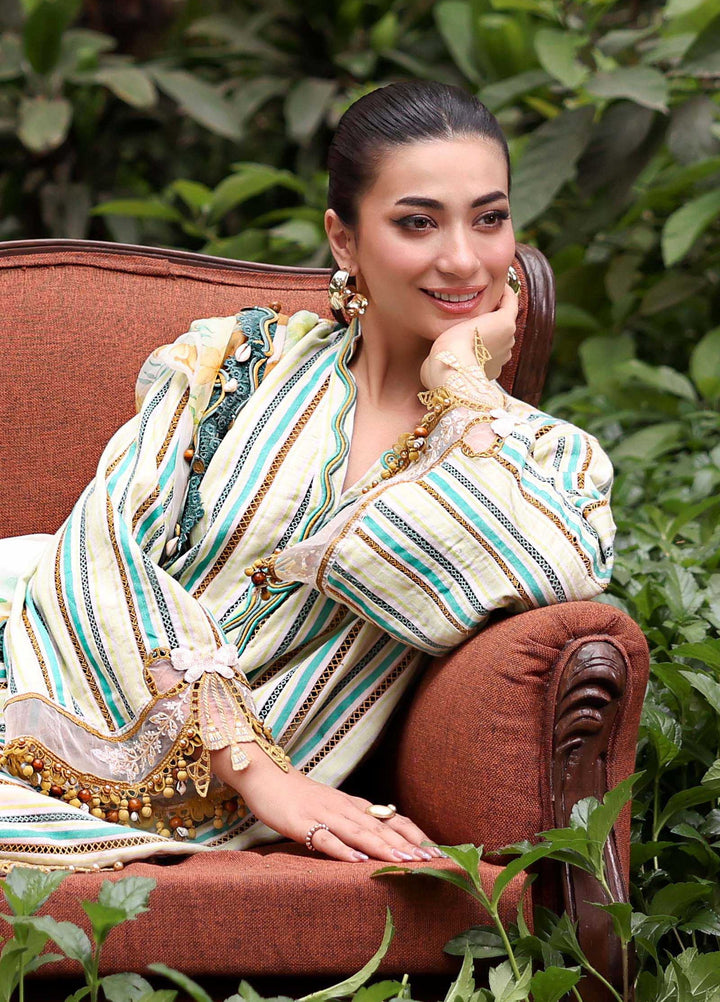 M Prints by Maria B Unstitched Printed Dobby Jacquard 3 Piece Suit MB26UME 2B - Eid Collection