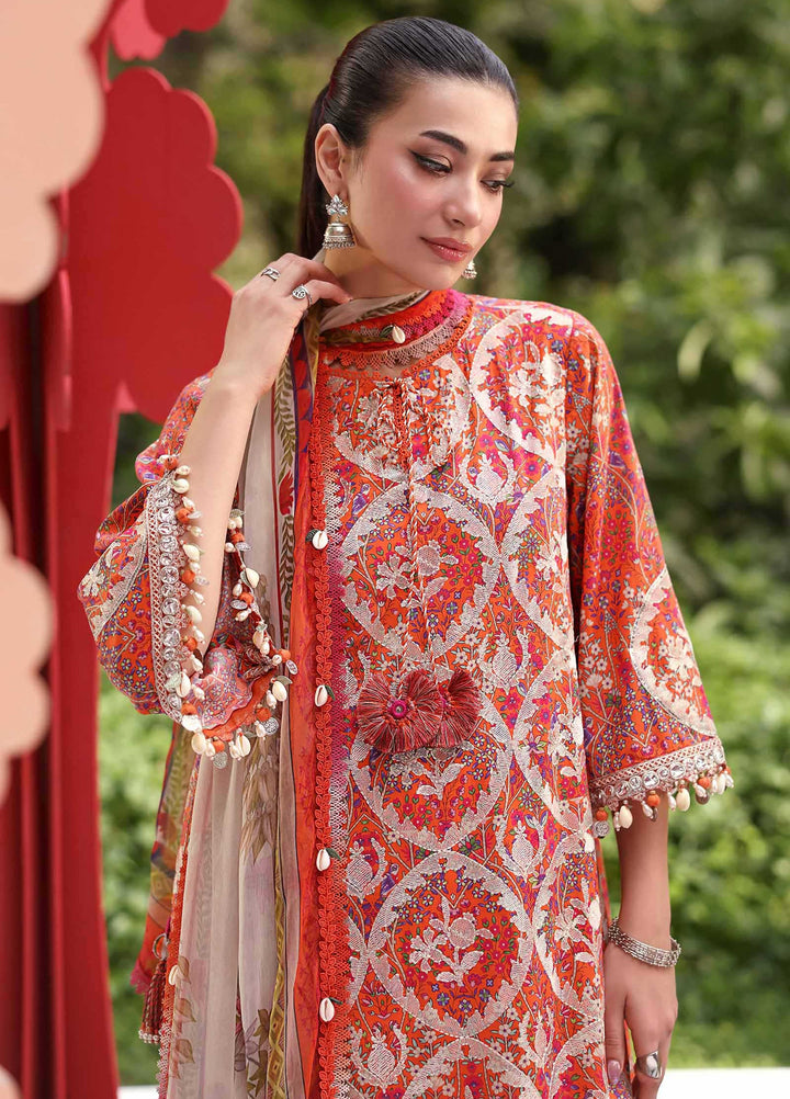 M Prints by Maria B Unstitched Embroidered Lawn 3 Piece Suit MB26UME 3A - Eid Collection