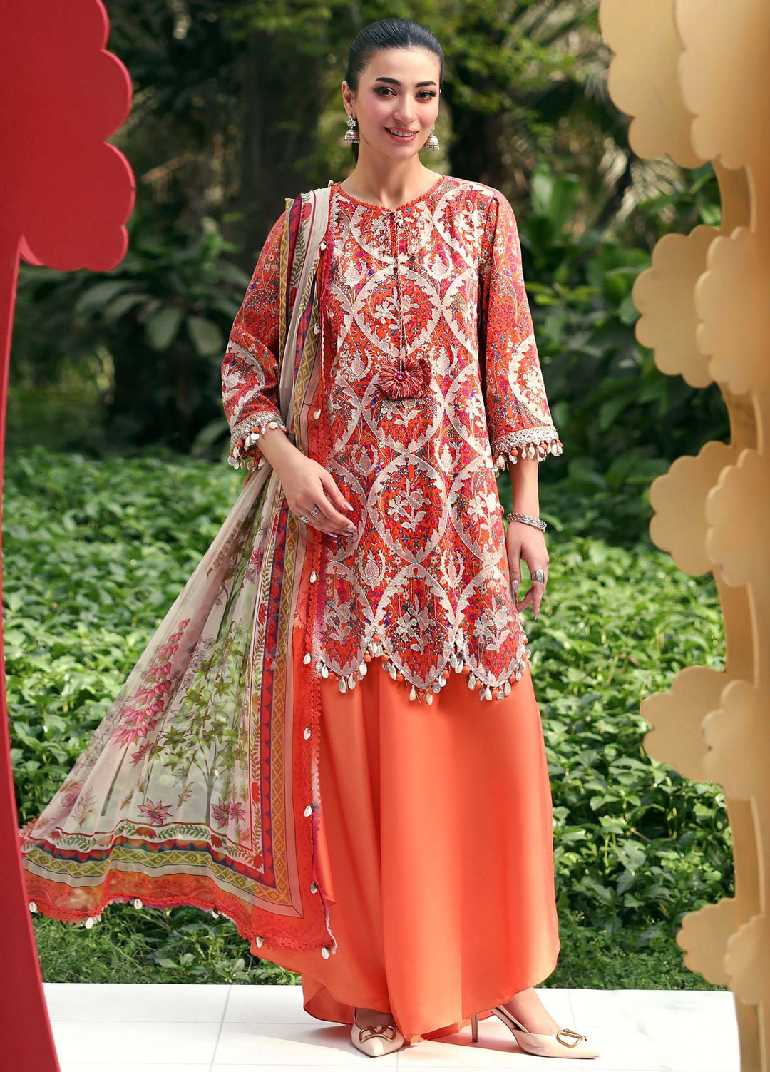 M Prints by Maria B Unstitched Embroidered Lawn 3 Piece Suit MB26UME 3A - Eid Collection