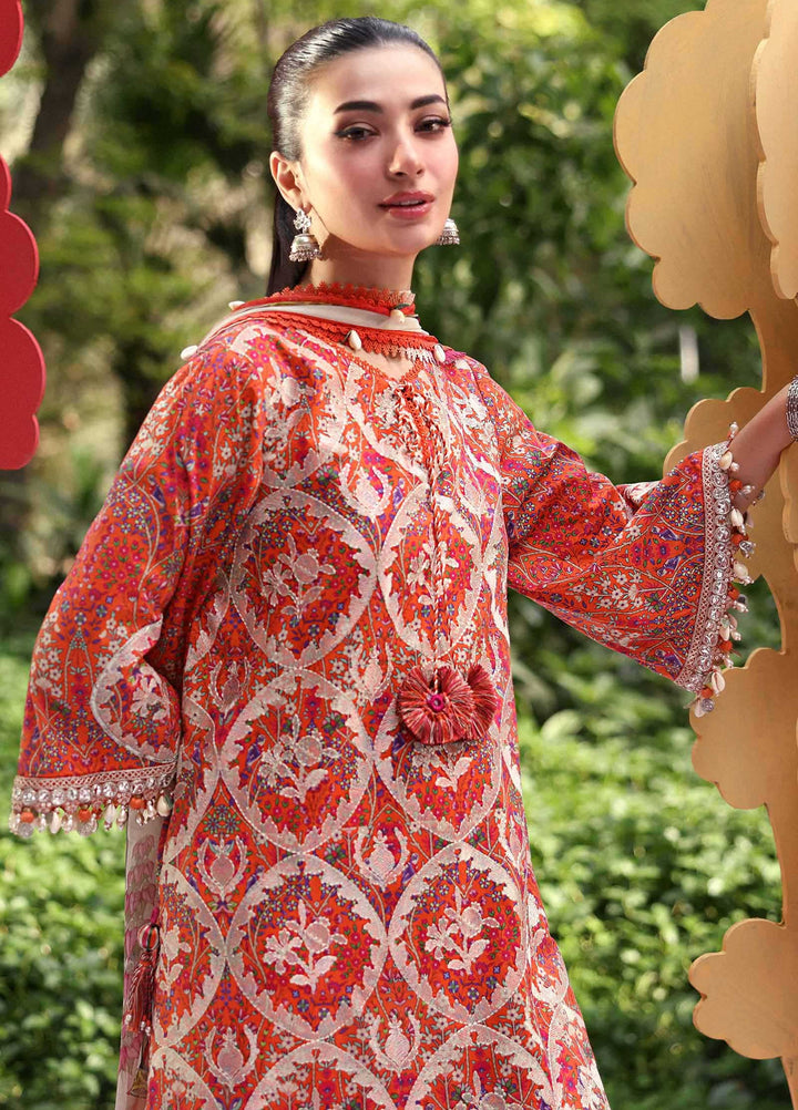 M Prints by Maria B Unstitched Embroidered Lawn 3 Piece Suit MB26UME 3A - Eid Collection