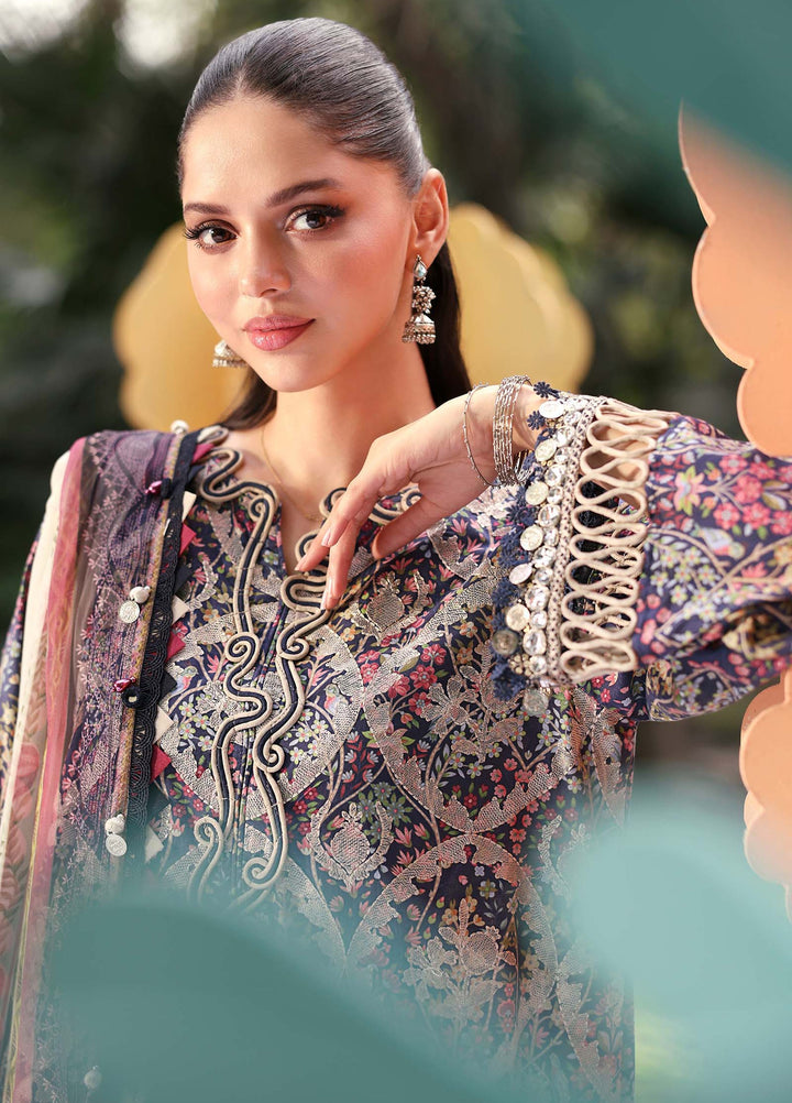 M Prints by Maria B Unstitched Embroidered Lawn 3 Piece Suit MB26UME 3B - Eid Collection