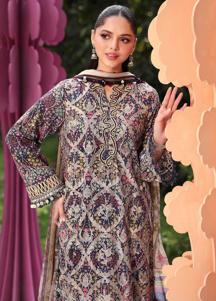 M Prints by Maria B Unstitched Embroidered Lawn 3 Piece Suit MB26UME 3B - Eid Collection