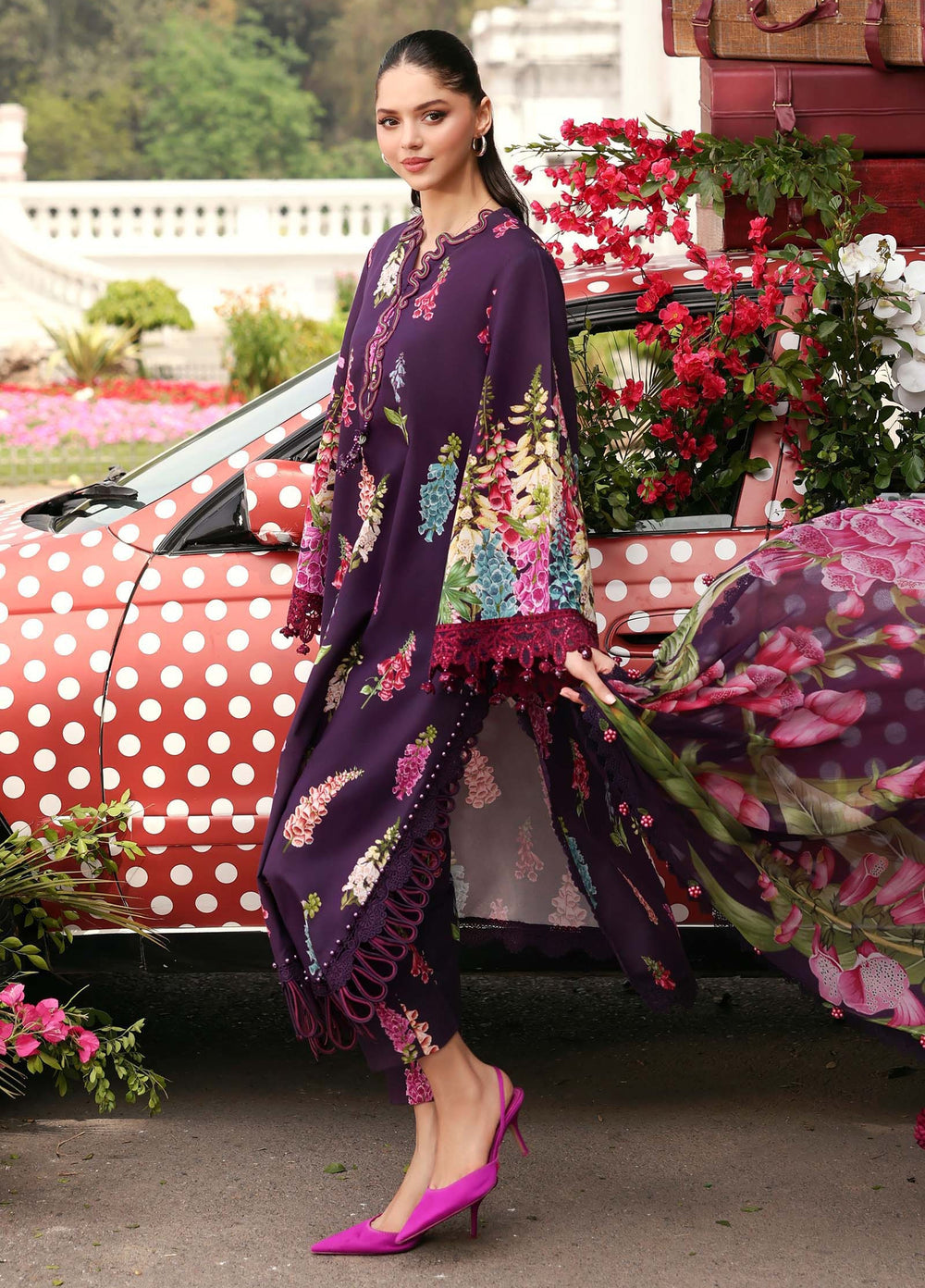 M Prints by Maria B Unstitched Printed Lawn 3 Piece Suit MB26UME 5A - Eid Collection