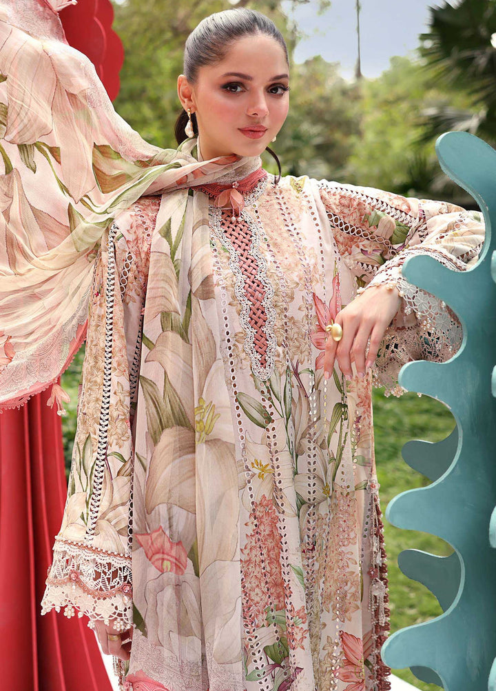 M Prints by Maria B Unstitched Embroidered Lawn 3 Piece Suit MB26UME 6A - Eid Collection