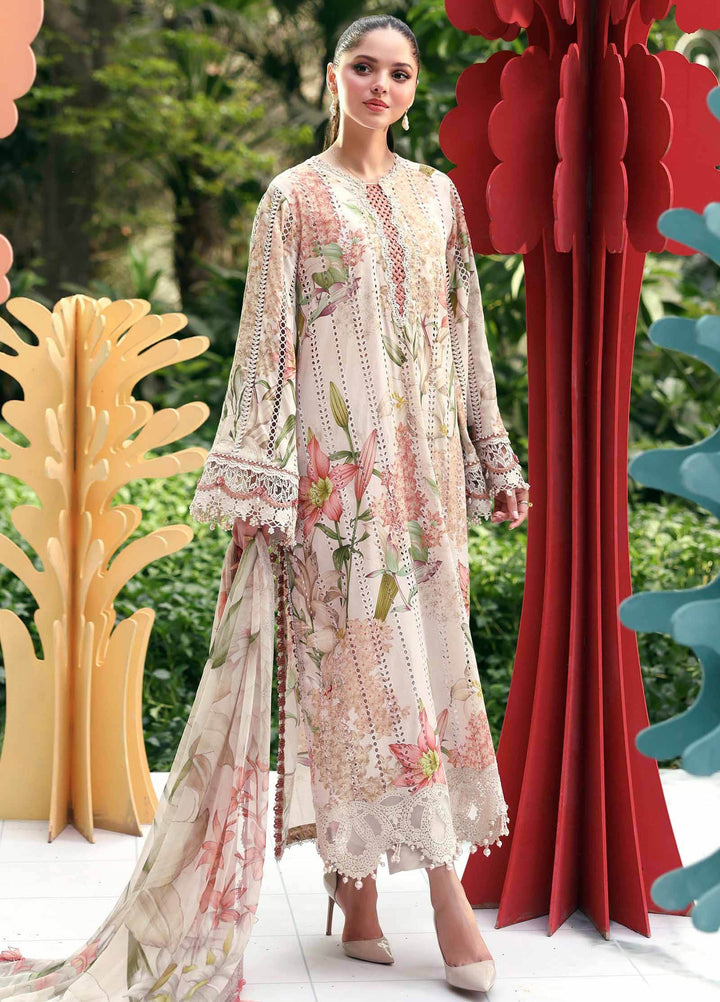 M Prints by Maria B Unstitched Embroidered Lawn 3 Piece Suit MB26UME 6A - Eid Collection