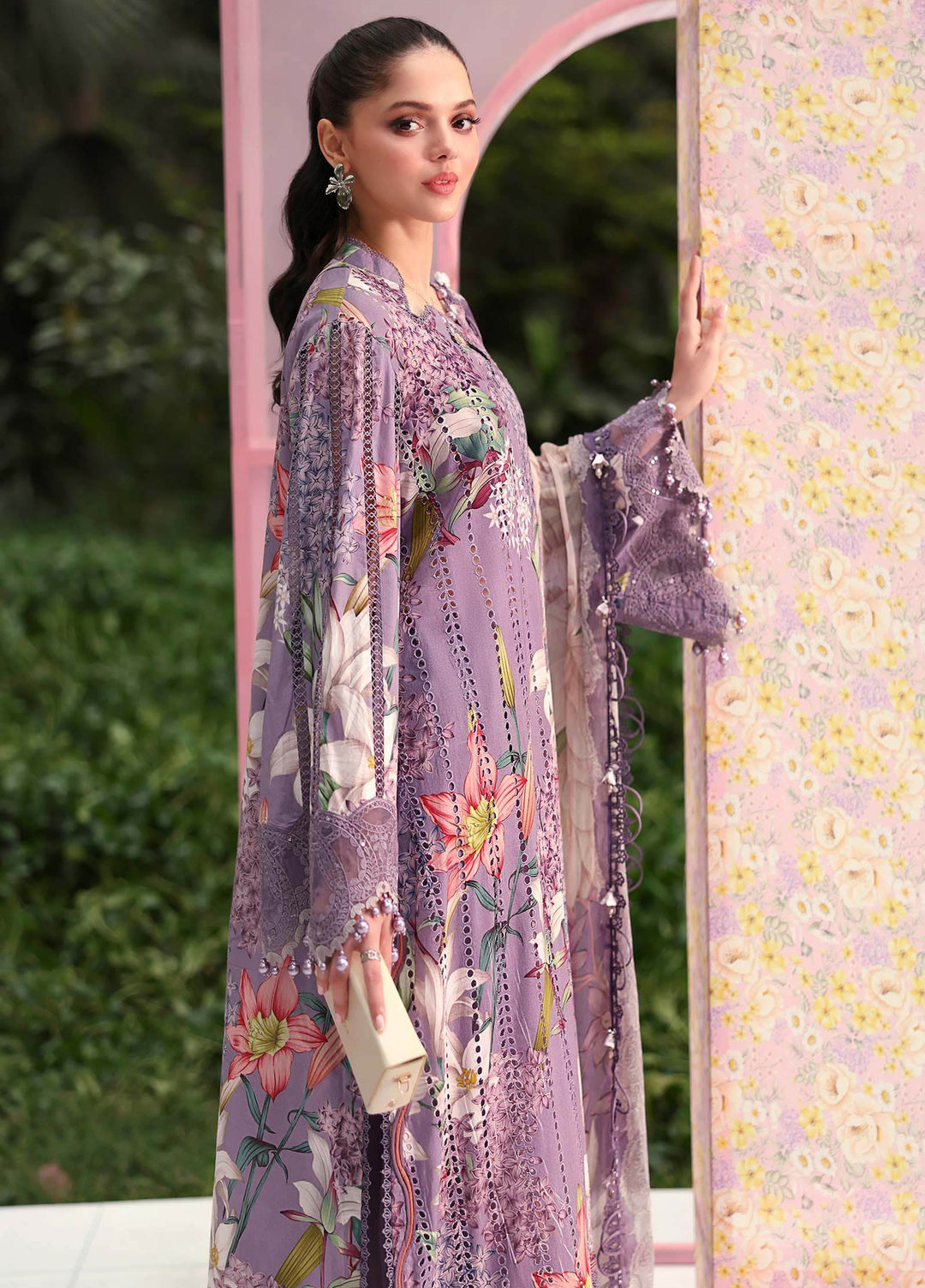 M Prints by Maria B Unstitched Embroidered Lawn 3 Piece Suit MB26UME 6B - Eid Collection