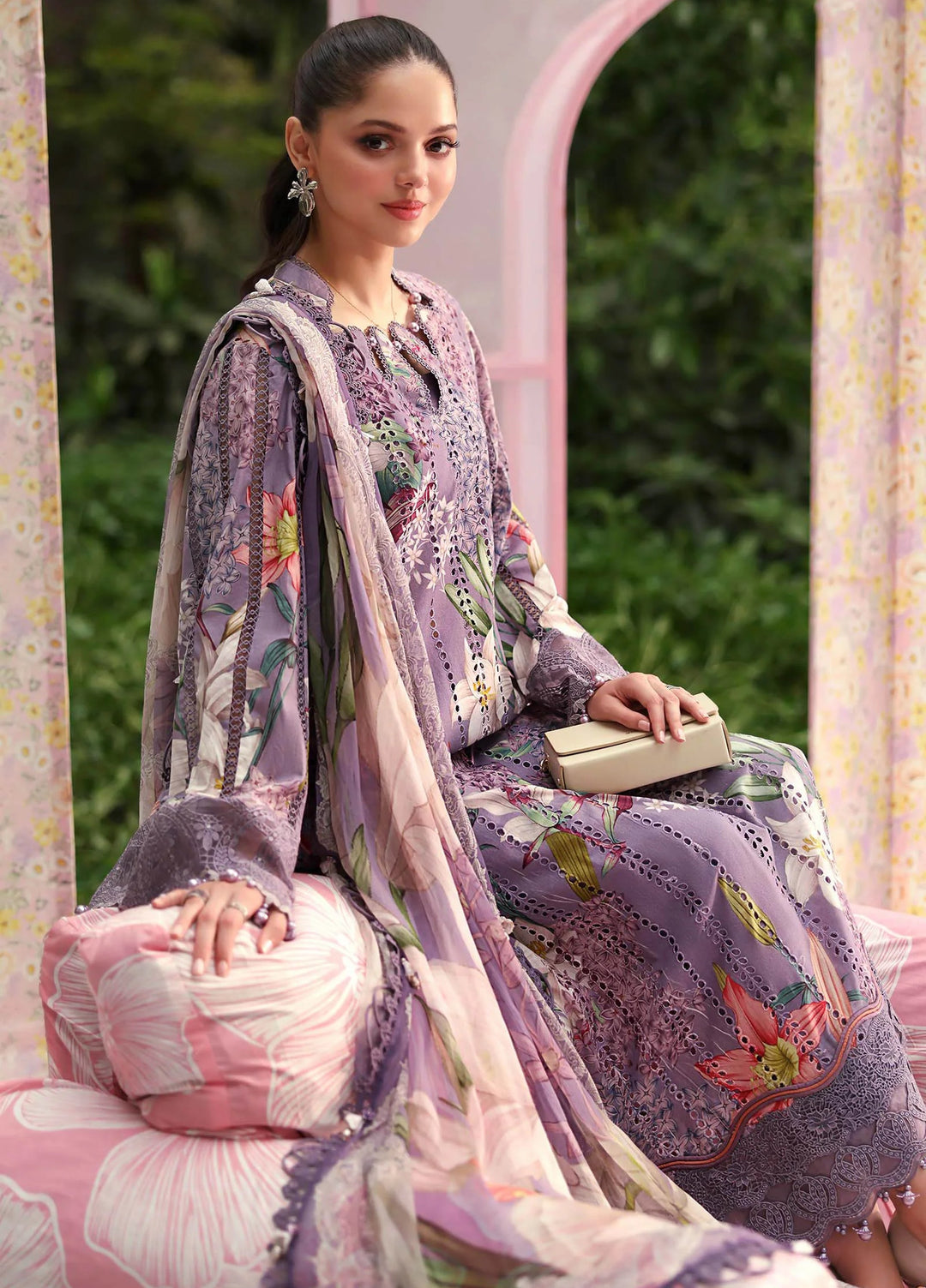M Prints by Maria B Unstitched Embroidered Lawn 3 Piece Suit MB26UME 6B - Eid Collection