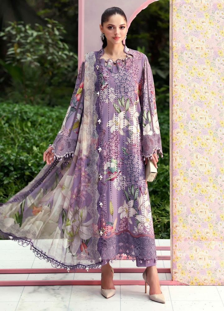 M Prints by Maria B Unstitched Embroidered Lawn 3 Piece Suit MB26UME 6B - Eid Collection