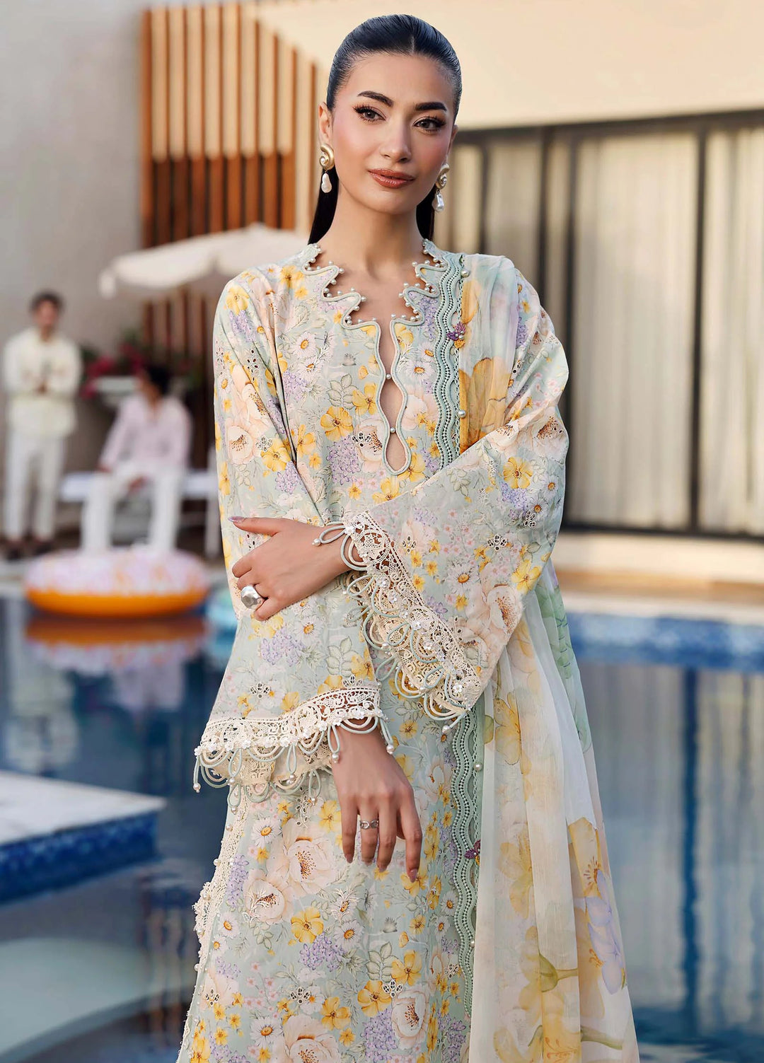 M Prints by Maria B Unstitched Embroidered Lawn 3 Piece Suit MB26UME 7A - Eid Collection