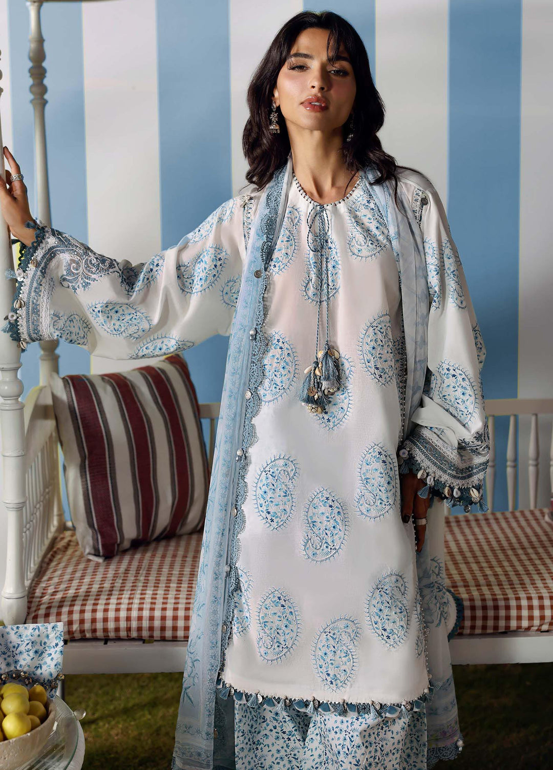 M Prints by Maria B Unstitched Embroidered Lawn 3 Piece Suit MB26UME 9A - Eid Collection