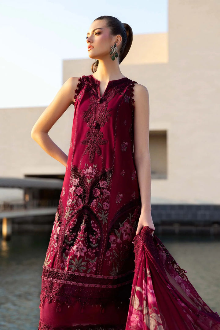 Maria B Unstitched Embroidered Luxury Lawn 3 Piece Suit MB26UEL 11B - Eid Collection