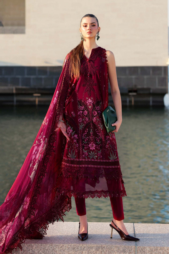 Maria B Unstitched Embroidered Luxury Lawn 3 Piece Suit MB26UEL 11B - Eid Collection