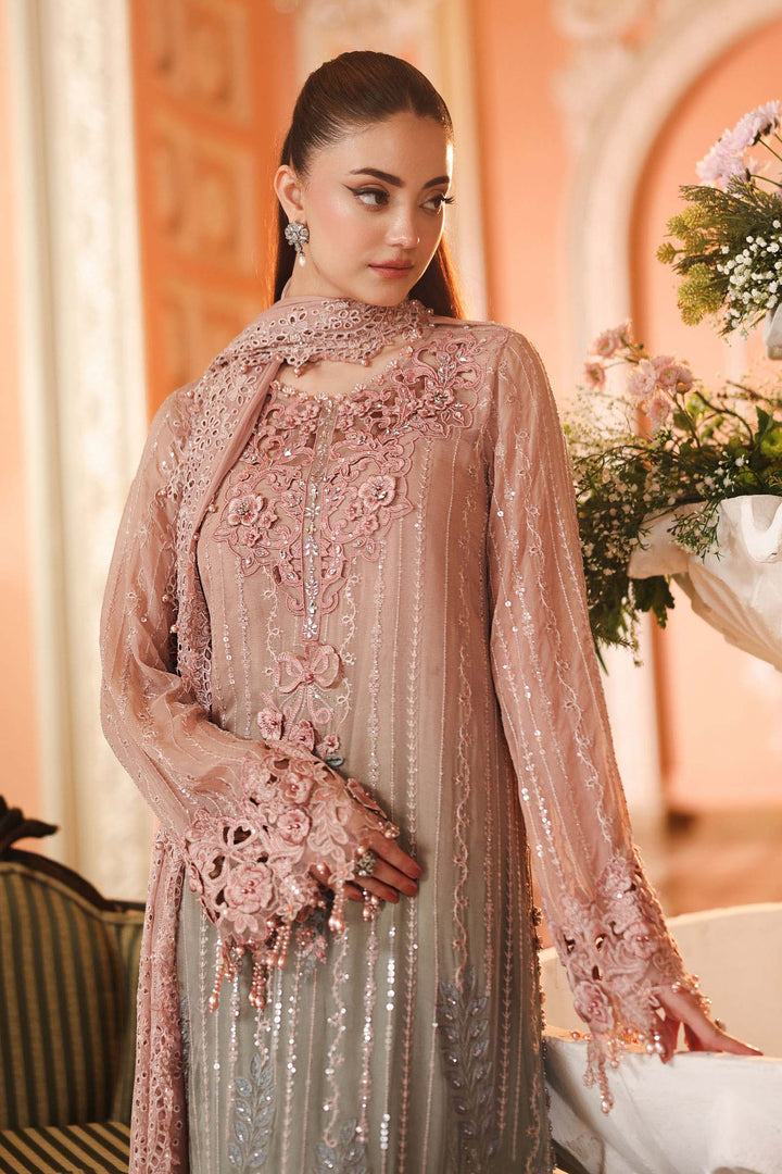 Maria B Unstitched Embroidered Chiffon 3 Piece Suit MB26UCF D2 - Festive Collection