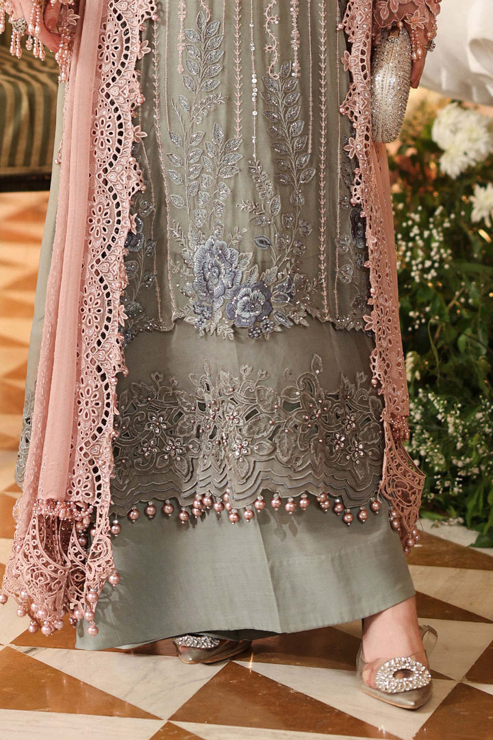 Maria B Unstitched Embroidered Chiffon 3 Piece Suit MB26UCF D2 - Festive Collection
