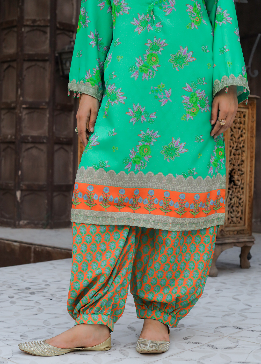 Daily Luxe by Style Up Women RTW Printed Poly Lawn 2 Piece Suit Blossom Charm - Casual Collection