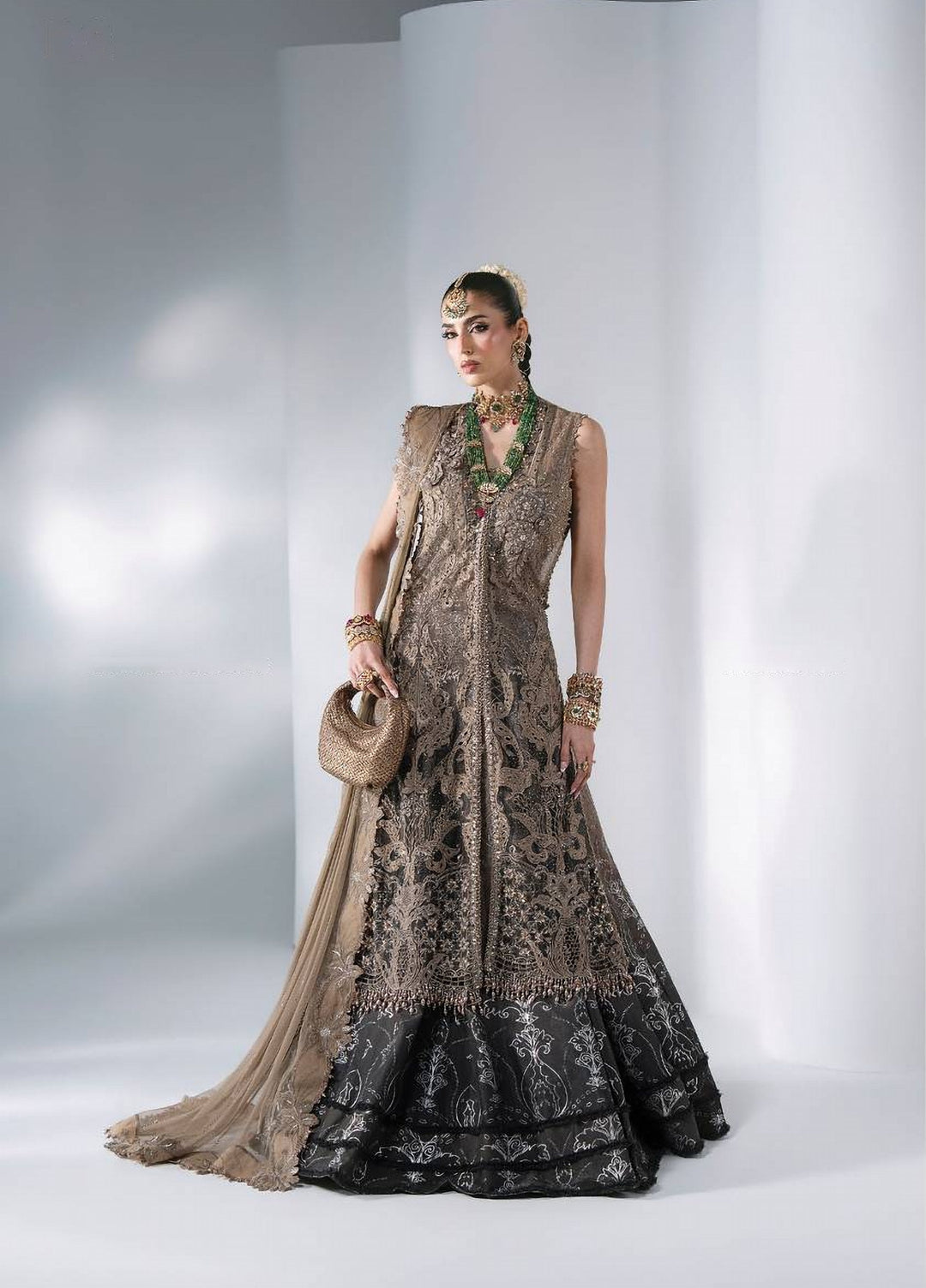 Mbroidered by Maria B Unstitched Embroidered Chiffon 3 Piece Suit MB26UMW D2 - Wedding Collection