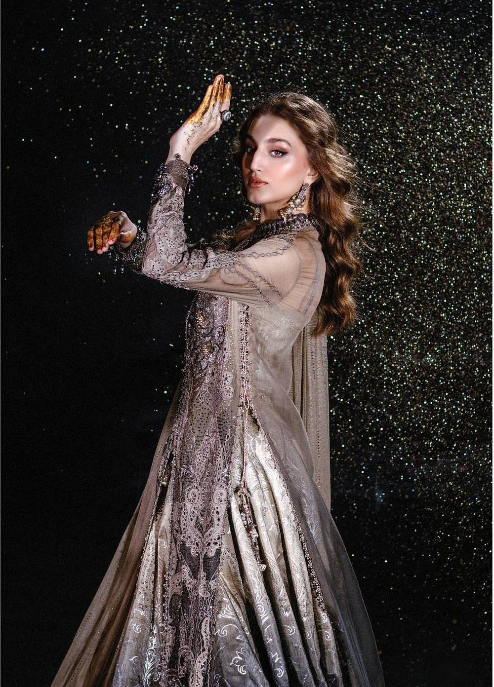 Mbroidered by Maria B Unstitched Embroidered Chiffon 3 Piece Suit MB26UMW D2 - Wedding Collection