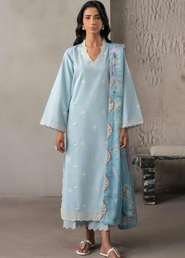 Selure by Seran Women Unstitched Embroidered Lawn 3 Piece Suit SN26ULS Azurae D-04 - Casual Collection
