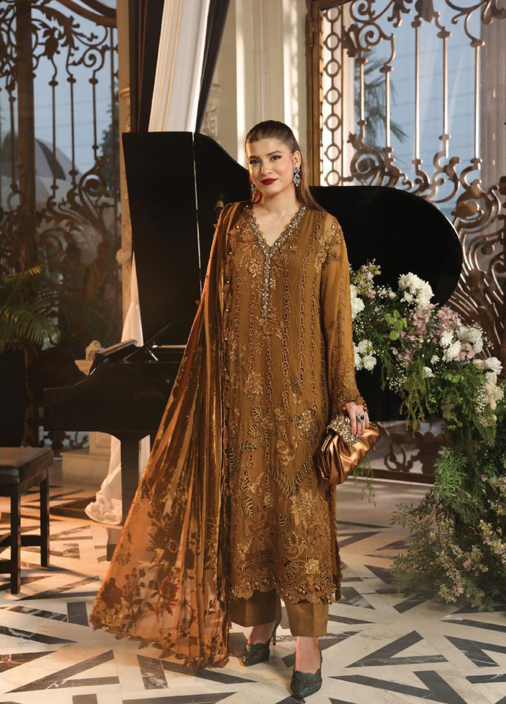 Maria B Unstitched Embroidered Chiffon 3 Piece Suit MB26UCF D5 - Festive Collection