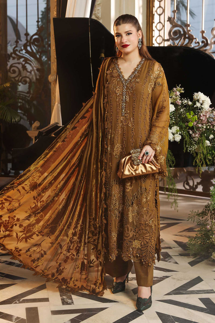 Maria B Unstitched Embroidered Chiffon 3 Piece Suit MB26UCF D5 - Festive Collection