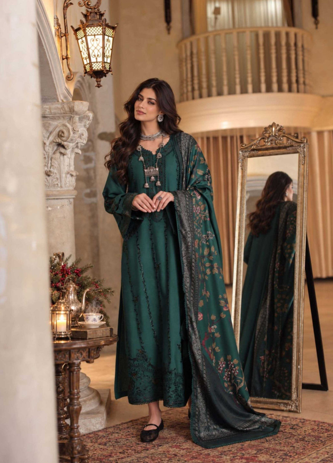 Noor by Saadia Asad Unstitched Embroidered Linen 3 Piece Suit SA26UNL D5 B - Winter Collection