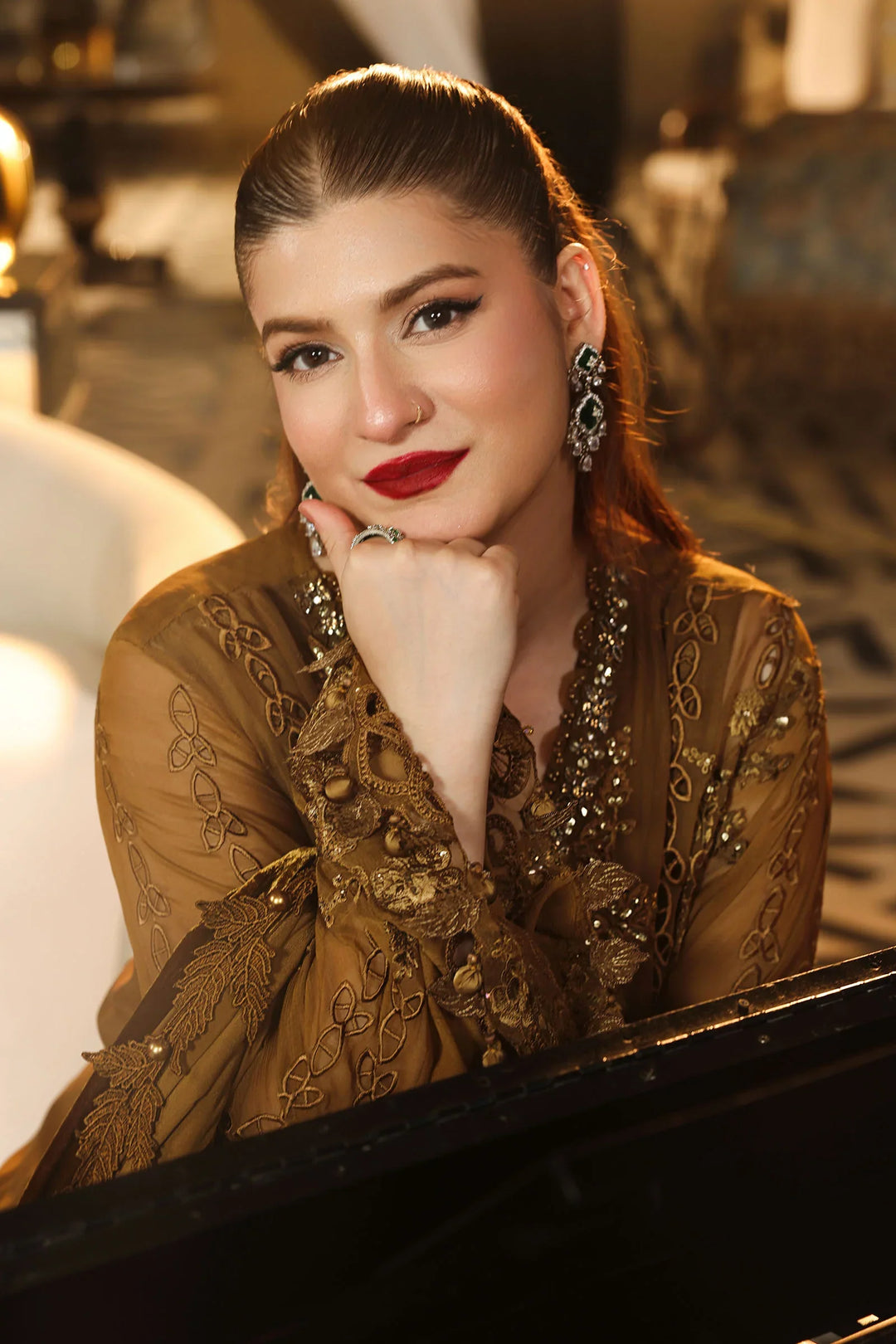 Maria B Unstitched Embroidered Chiffon 3 Piece Suit MB26UCF D5 - Festive Collection
