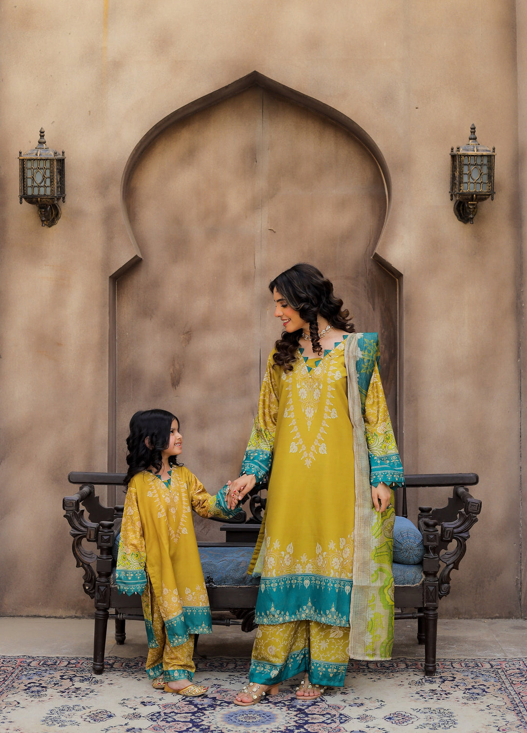 Everyday Edit by Style Up Girls RTW Printed Poly Lawn 2 Piece Suit Teal Heritage - Casual Collection