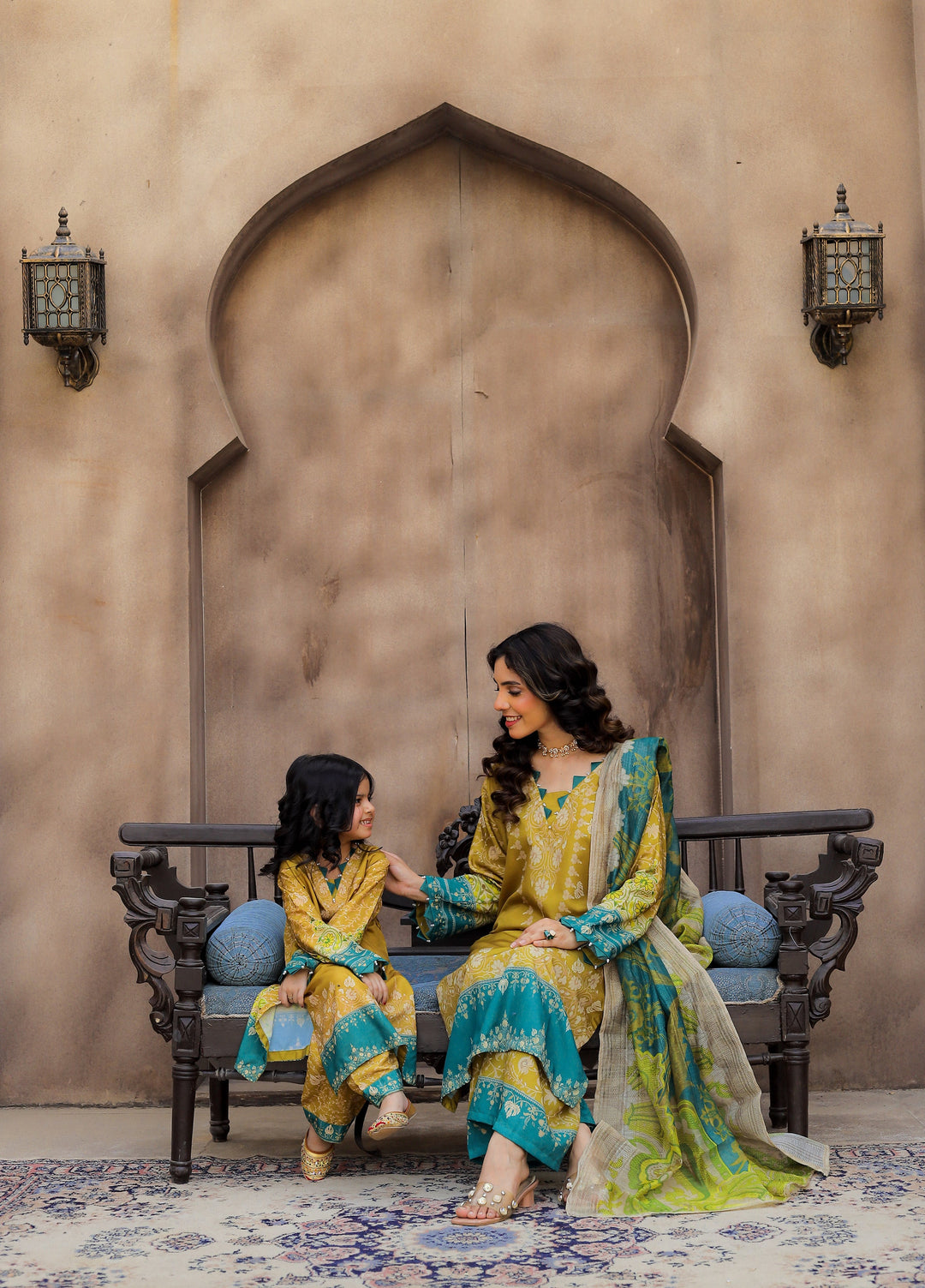 Everyday Edit by Style Up Girls RTW Printed Poly Lawn 2 Piece Suit Teal Heritage - Casual Collection