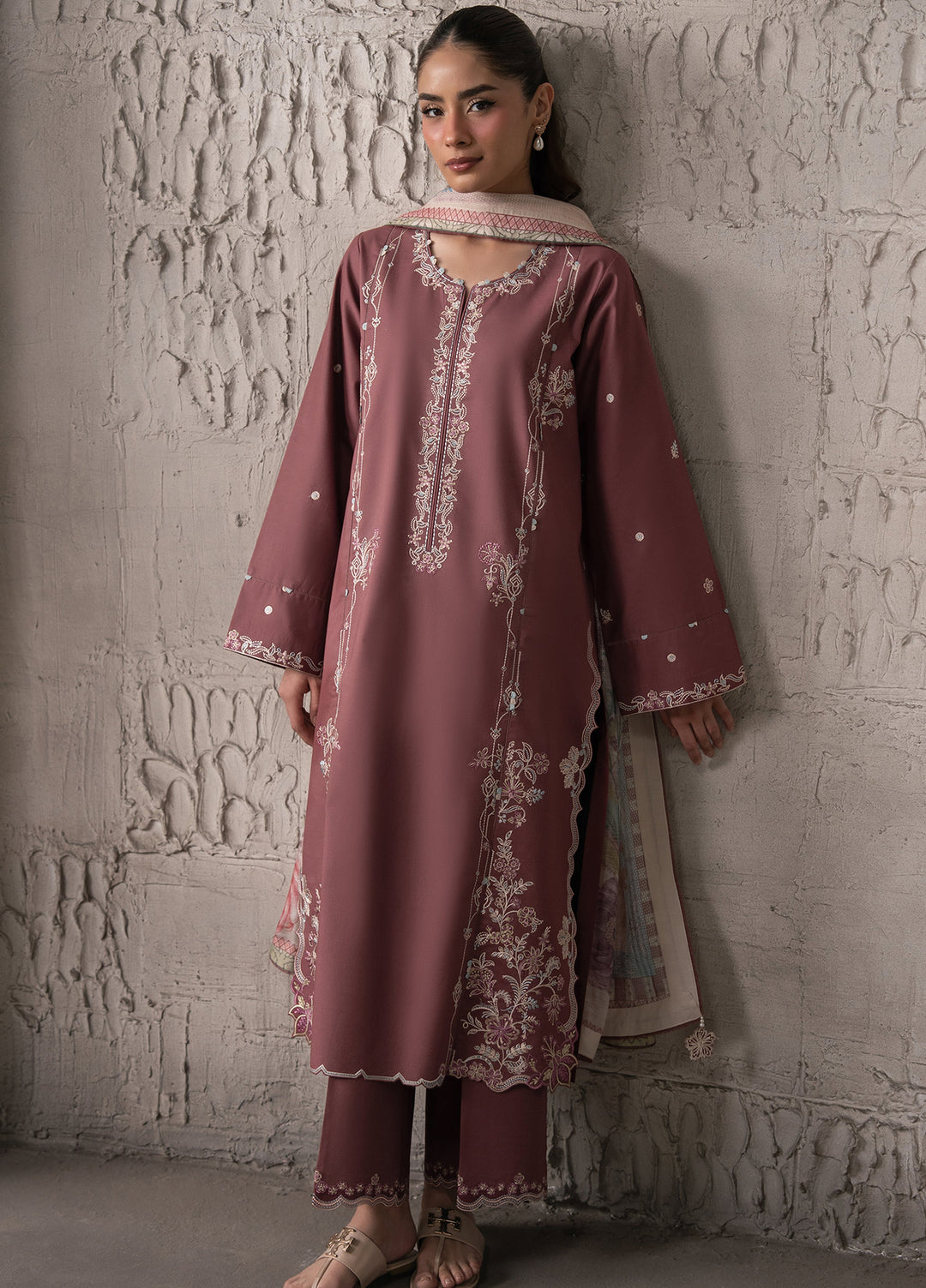 Selure by Seran Women Unstitched Embroidered Lawn 3 Piece Suit SN26ULS Roselle D-05 - Casual Collection