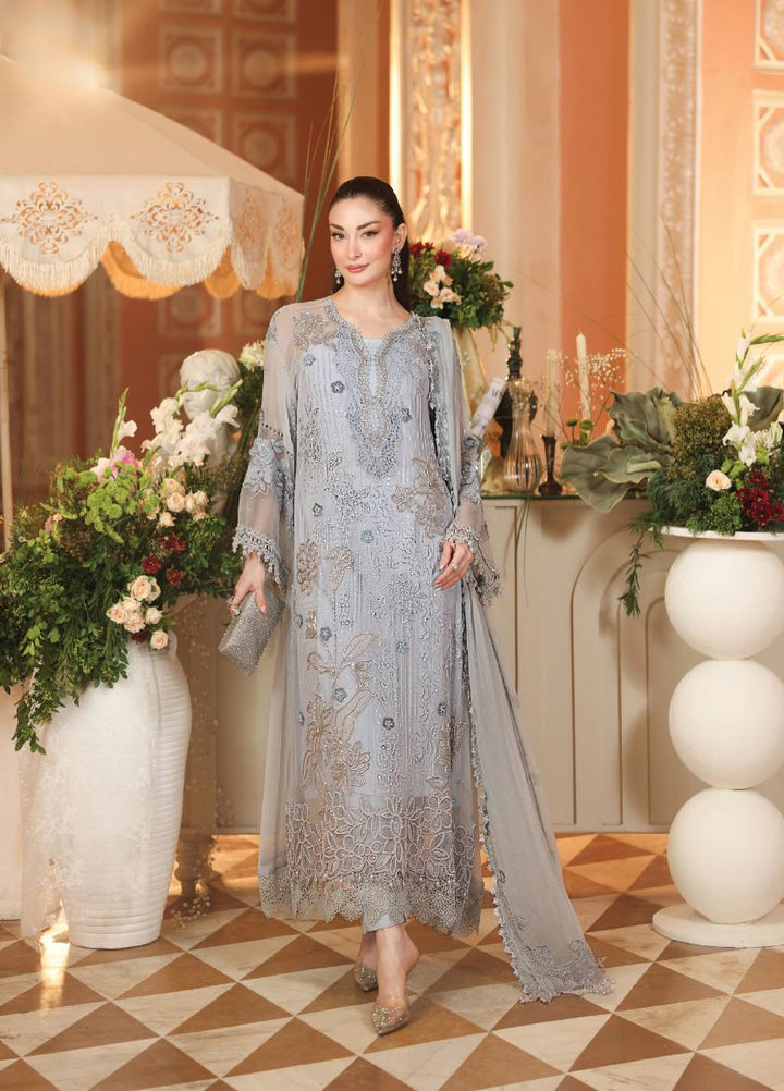 Maria B Unstitched Embroidered Chiffon 3 Piece Suit MB26UCF D6 - Festive Collection