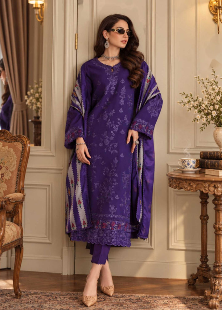 Noor by Saadia Asad Unstitched Embroidered Linen 3 Piece Suit SA26UNL D6 B - Winter Collection