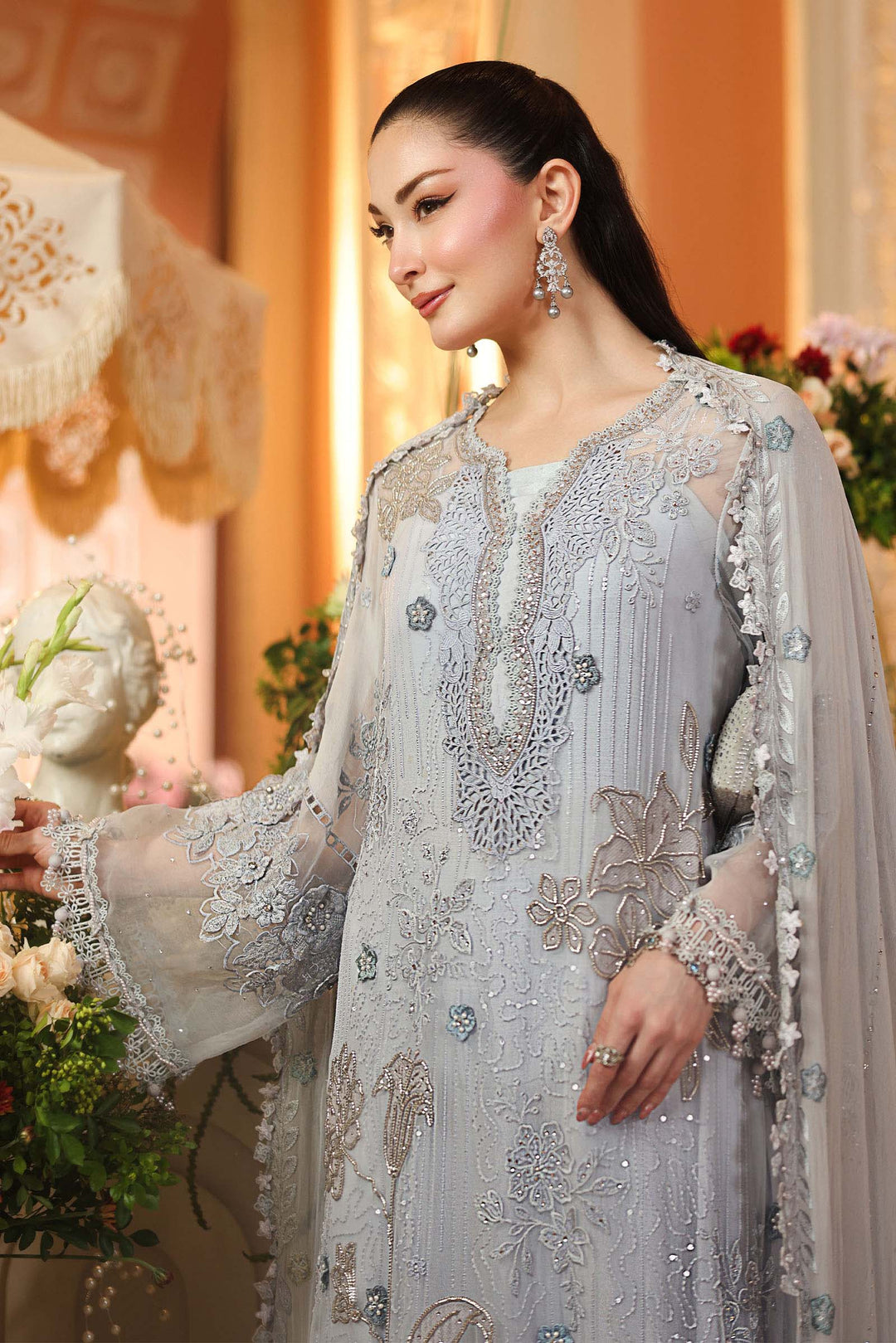 Maria B Unstitched Embroidered Chiffon 3 Piece Suit MB26UCF D6 - Festive Collection