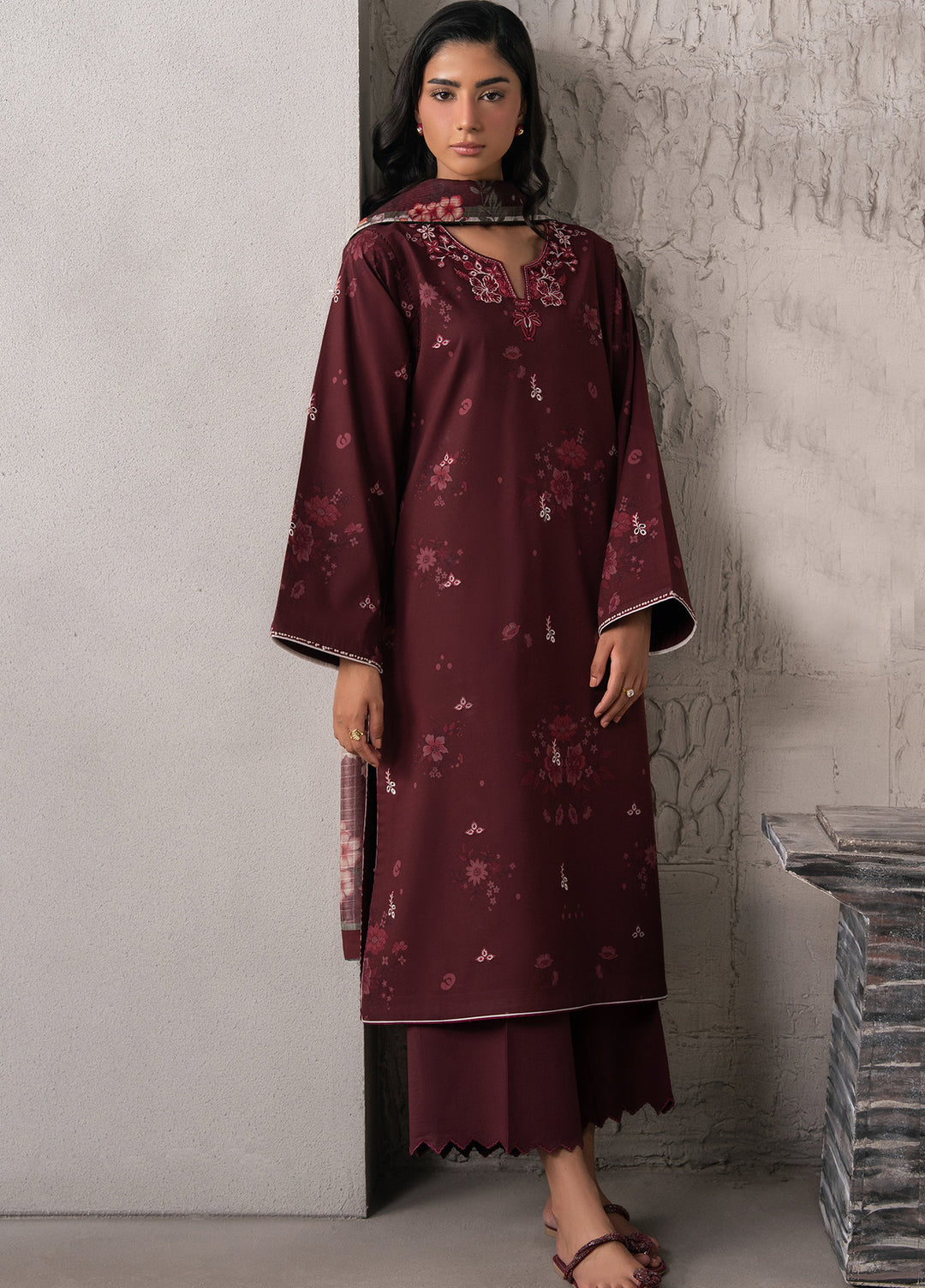 Selure by Seran Women Unstitched Embroidered Lawn 3 Piece Suit SN26ULS Veloura D-06 - Casual Collection