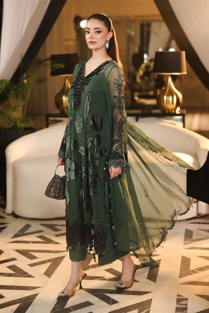 Maria B Unstitched Embroidered Chiffon 3 Piece Suit MB26UCF D7 - Festive Collection