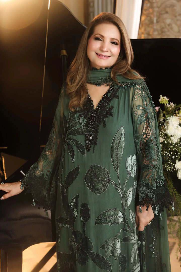 Maria B Unstitched Embroidered Chiffon 3 Piece Suit MB26UCF D7 - Festive Collection