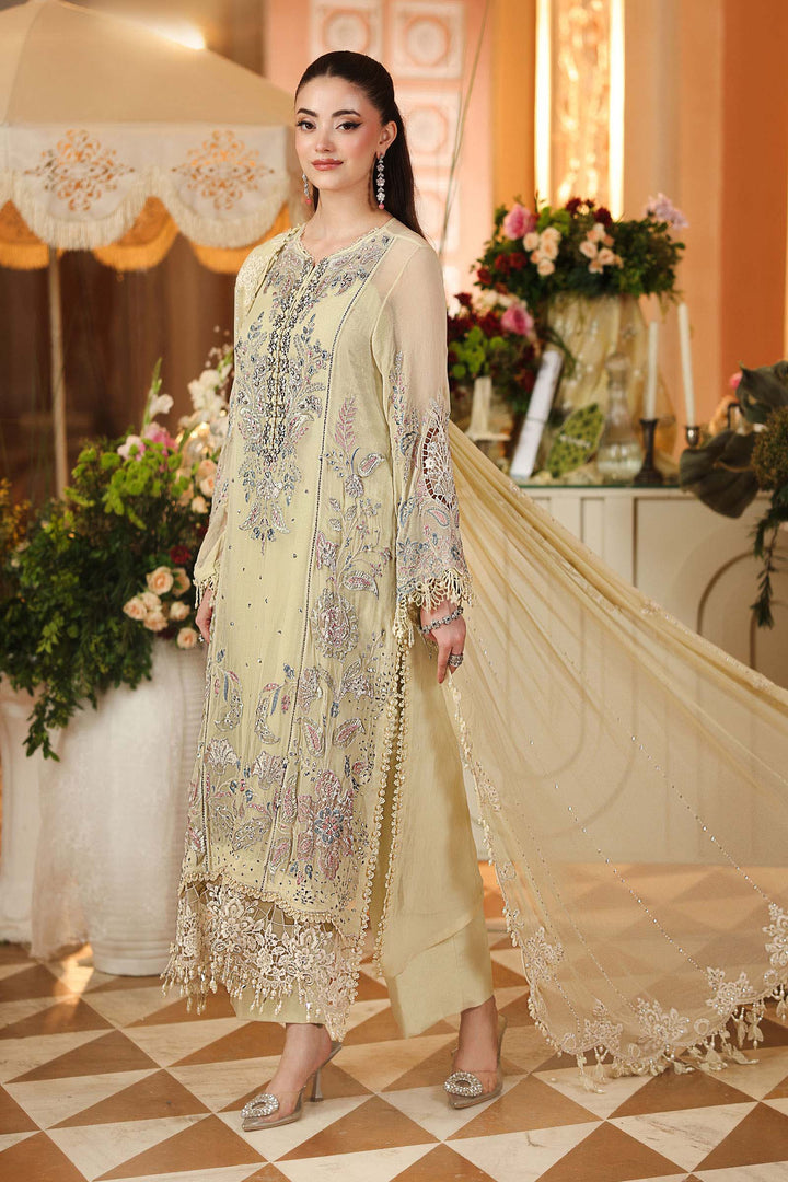Maria B Unstitched Embroidered Chiffon 3 Piece Suit MB26UCF D8 - Festive Collection